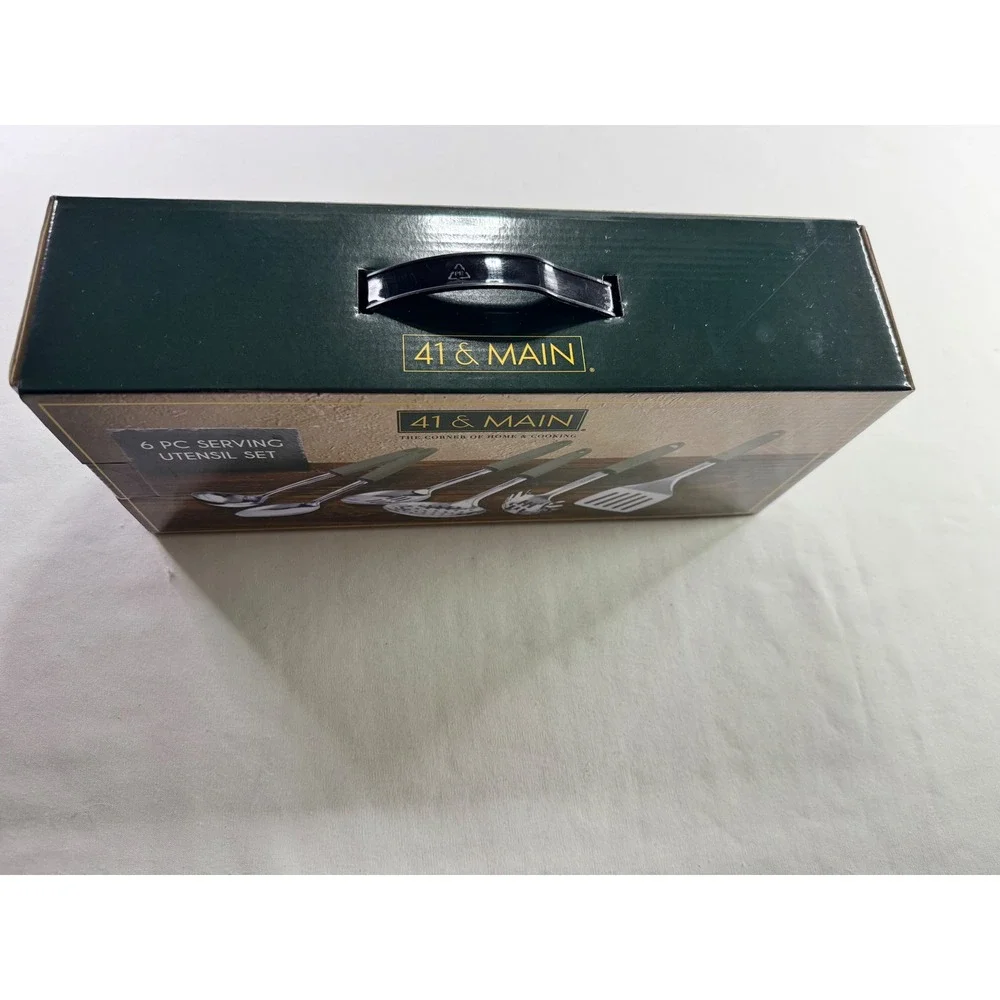 41 & Main 6 Pc Serving Utensil Set Stainless‎ Steel Sage Green 41M-3088-GN